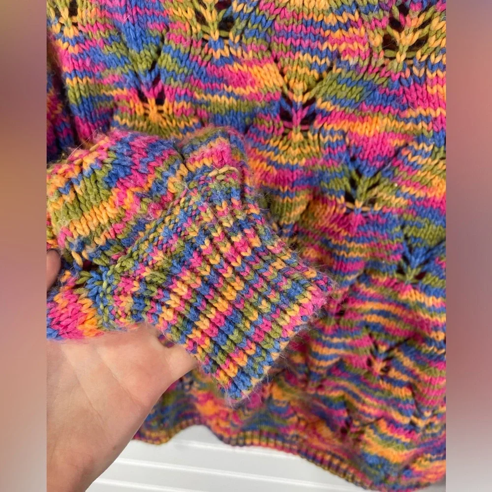 Wild Fable Colorful Chinky Knitted Fun Sweater Size Large Girl Juniors GUC